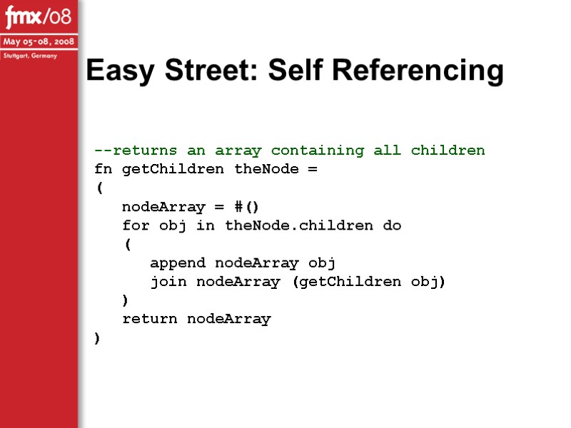 --returns an array containing all children fn getChildren theNode = (   